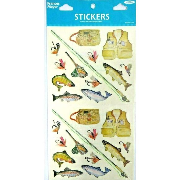 Frances Meyer 26-Pc Fishing Fun Stickers Acid and Lignin Free Made in USA Craft - Picture 1 of 2